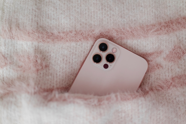 iPhone　カメラ　ピンク